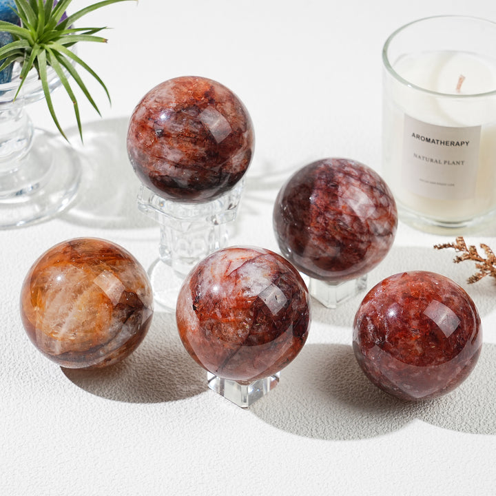 Natural Fire Quartz Sphere