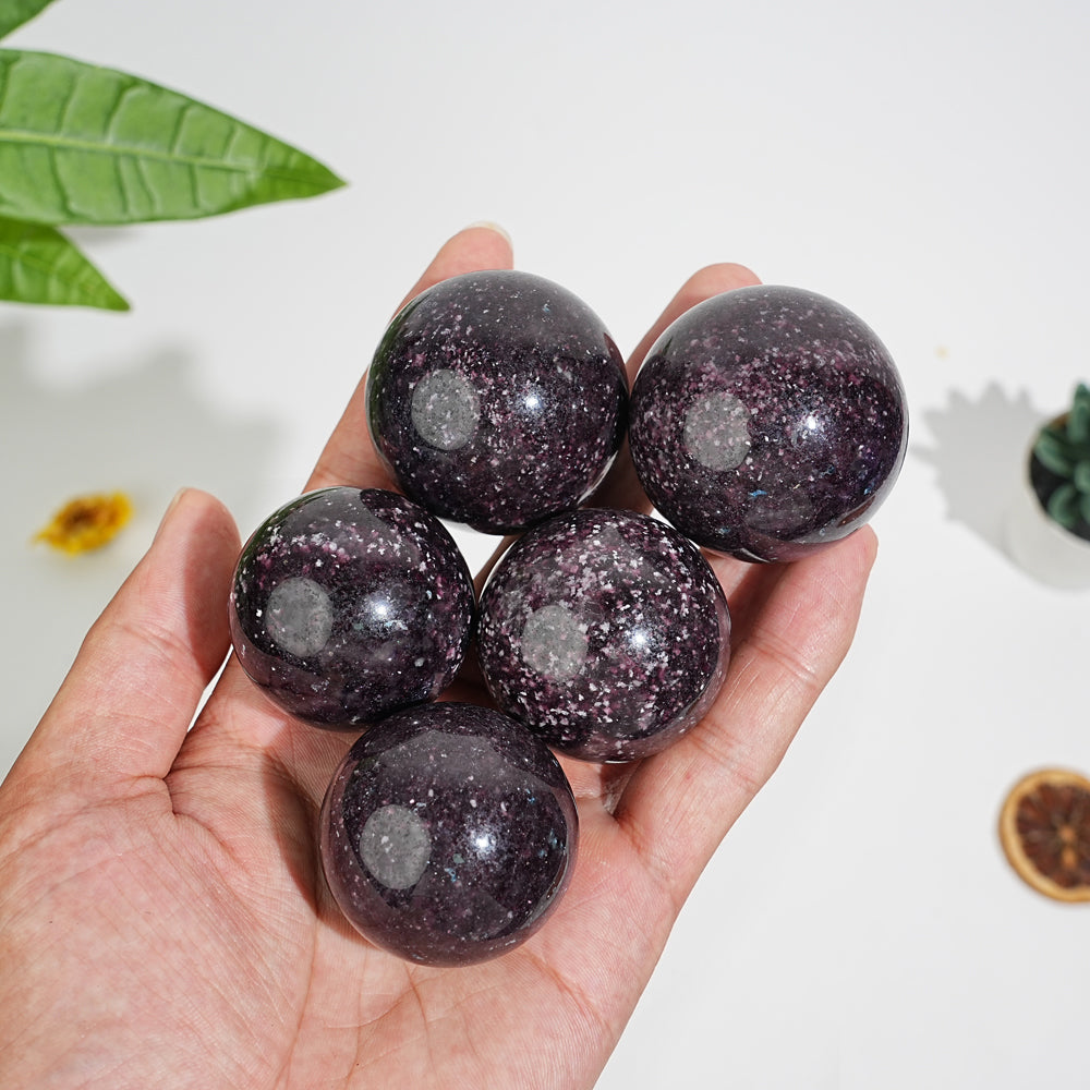 Natural Crystal Round Lepidolite Sphere