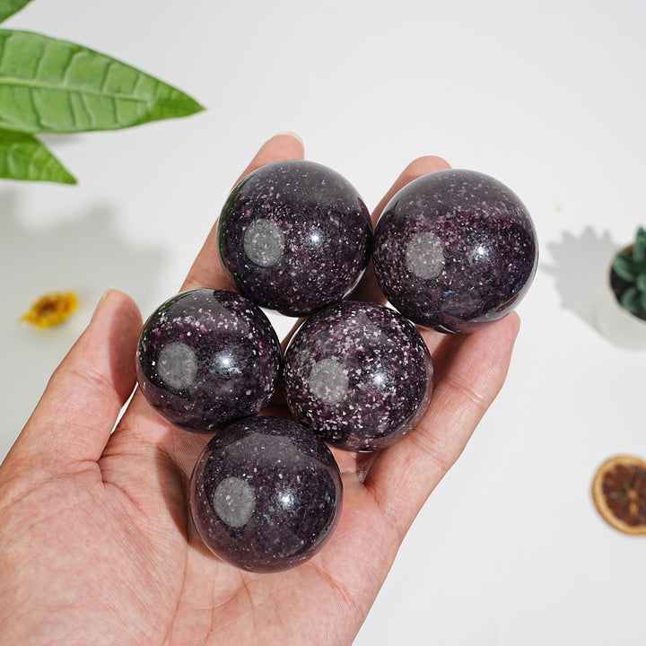 Natural Crystal Round Lepidolite Sphere