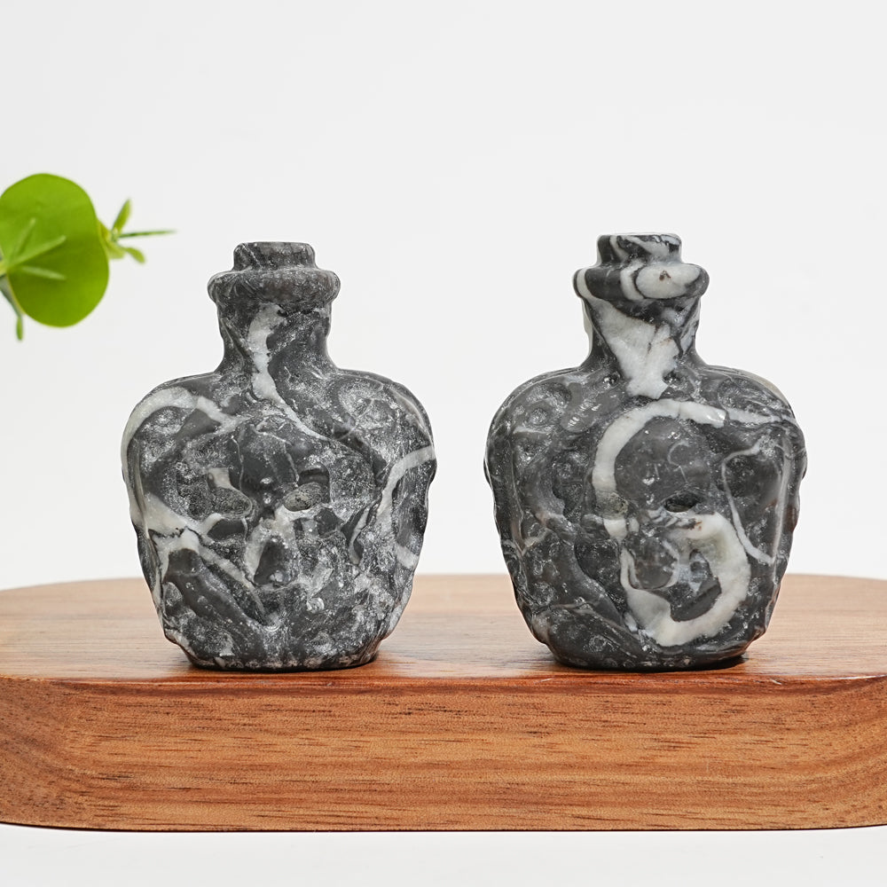 Natural Crystal Carving Skull Poison Bottle