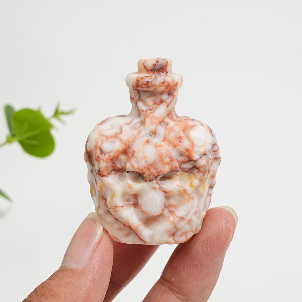 Natural Crystal Carving Skull Poison Bottle