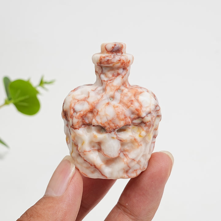Natural Crystal Carving Skull Poison Bottle