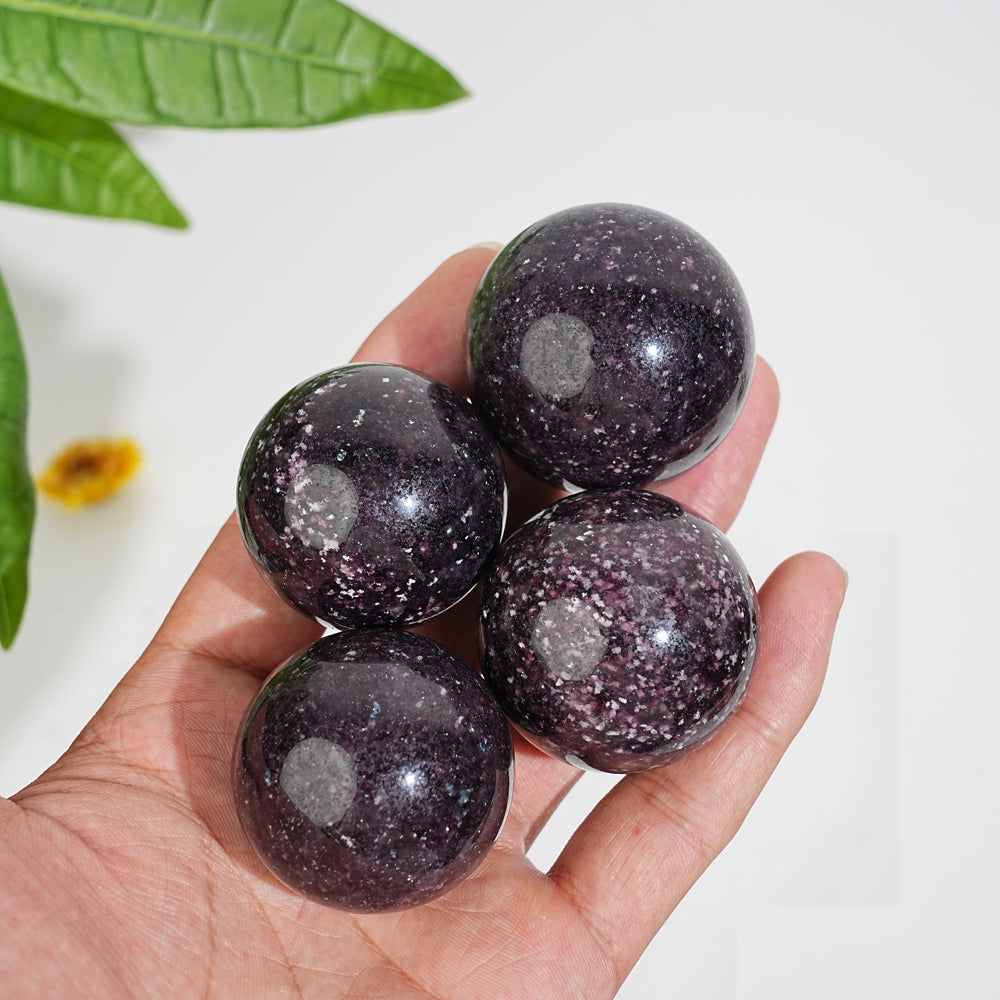 Natural Crystal Round Lepidolite Sphere