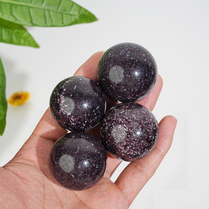 Natural Crystal Round Lepidolite Sphere