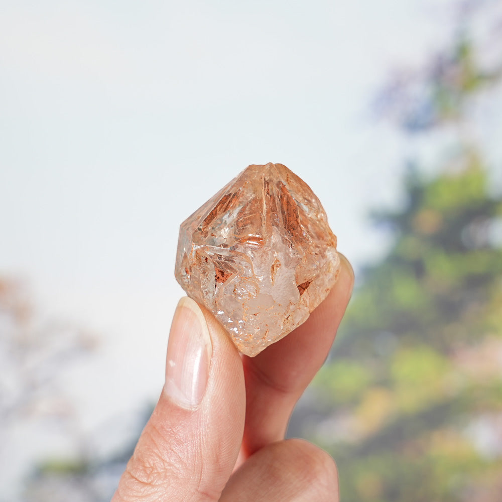 Natural Top Skeletal Quartz with Clay Inclusion Raw