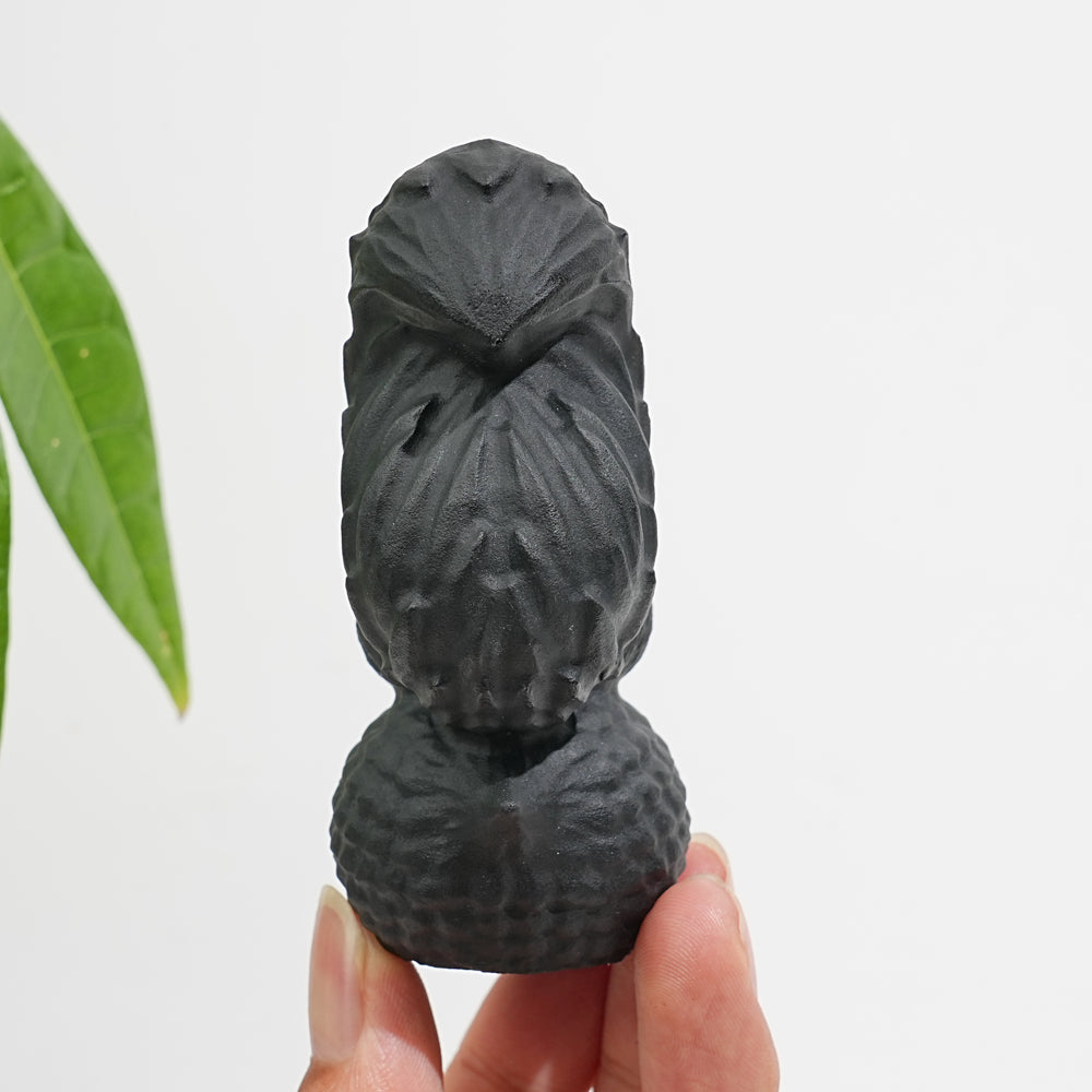 Unique,A Slightly Imperfect Natural Crystal Black Obsidian Squirrel