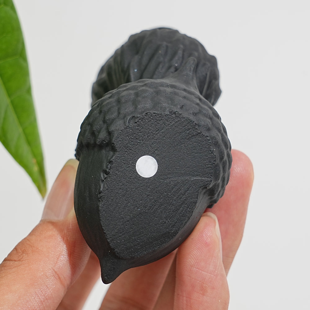 Unique,A Slightly Imperfect Natural Crystal Black Obsidian Squirrel