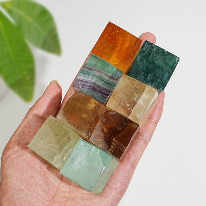 Natural Crystal Fluorite Cube