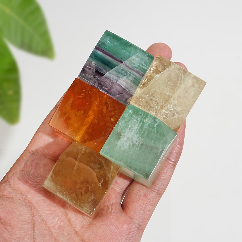 Natural Crystal Fluorite Cube