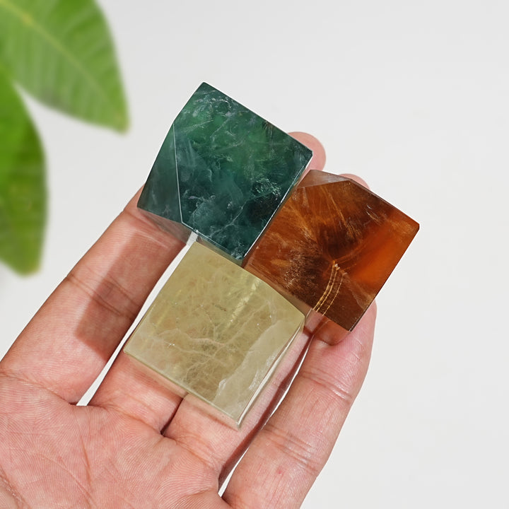 Natural Crystal Fluorite Cube