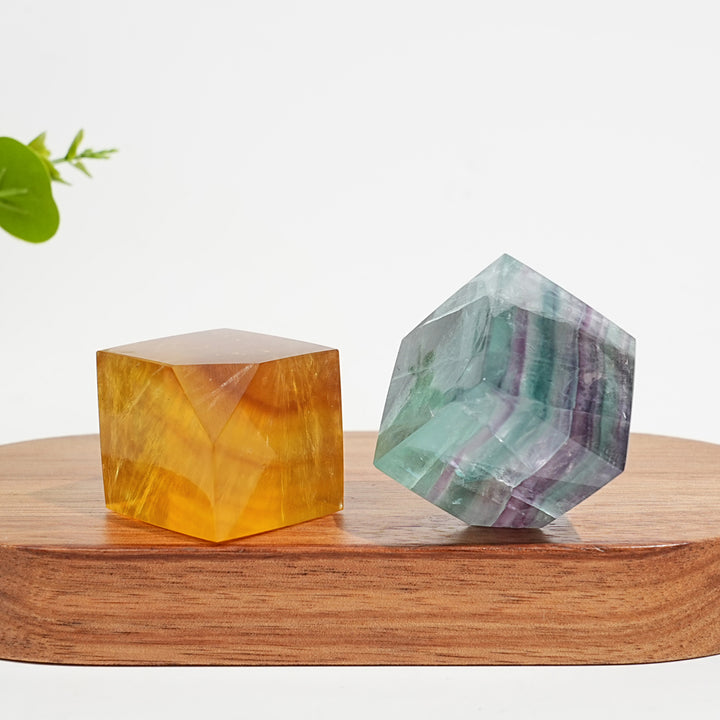 Natural Crystal Fluorite Cube