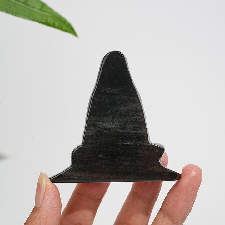 Natural Crystal Silver Obsidian Mother Earth Carving