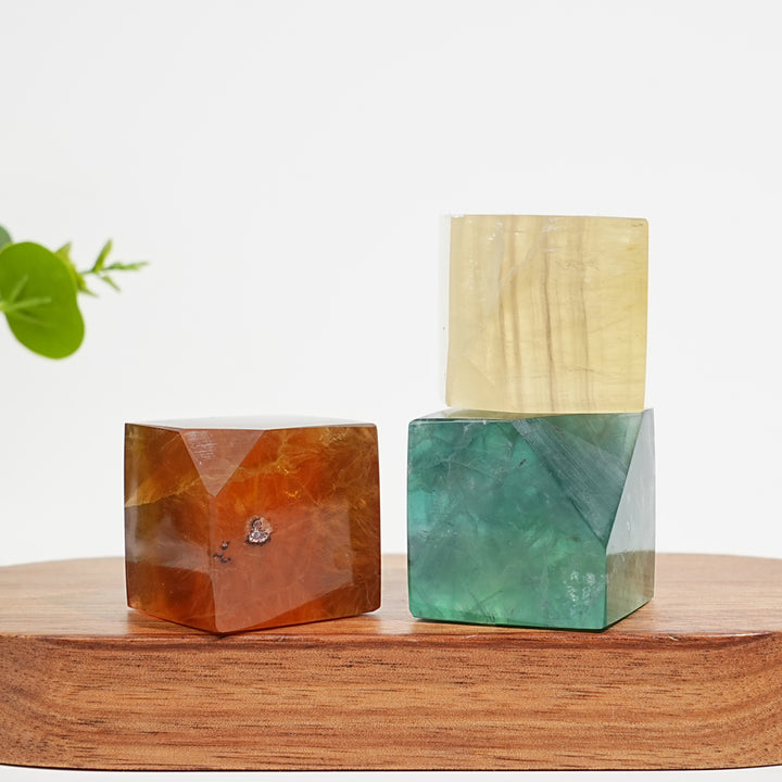 Natural Crystal Fluorite Cube