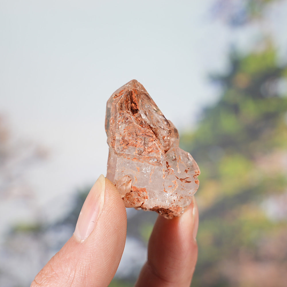 Natural Top Skeletal Quartz with Clay Inclusion Raw