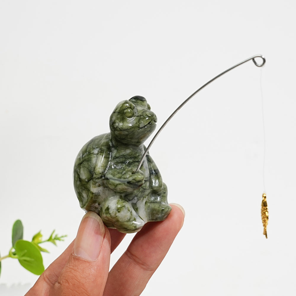 Natural Crystal Carving Animal Fishing