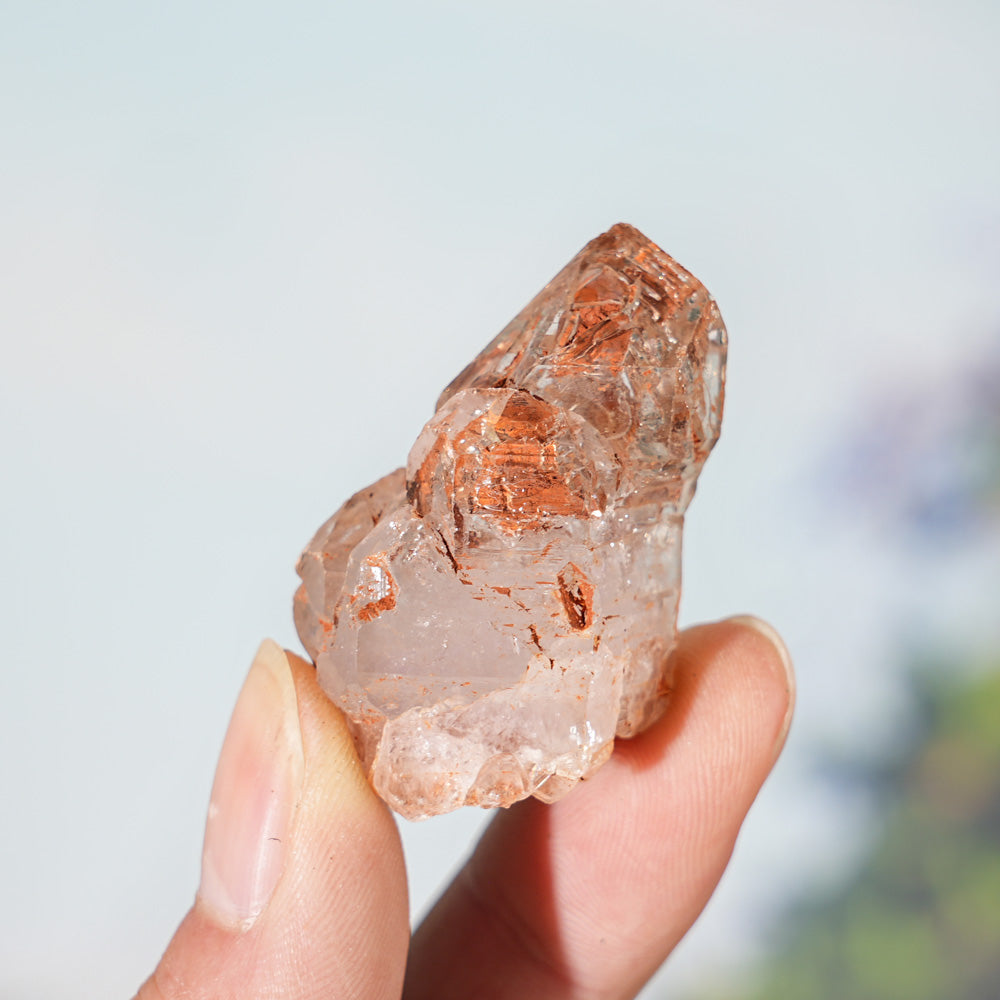 Natural Top Skeletal Quartz with Clay Inclusion Raw