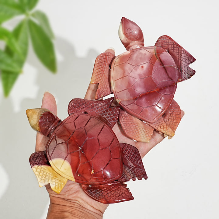 Unique,Natural Crystal Carving Mookaite Sea Turtle