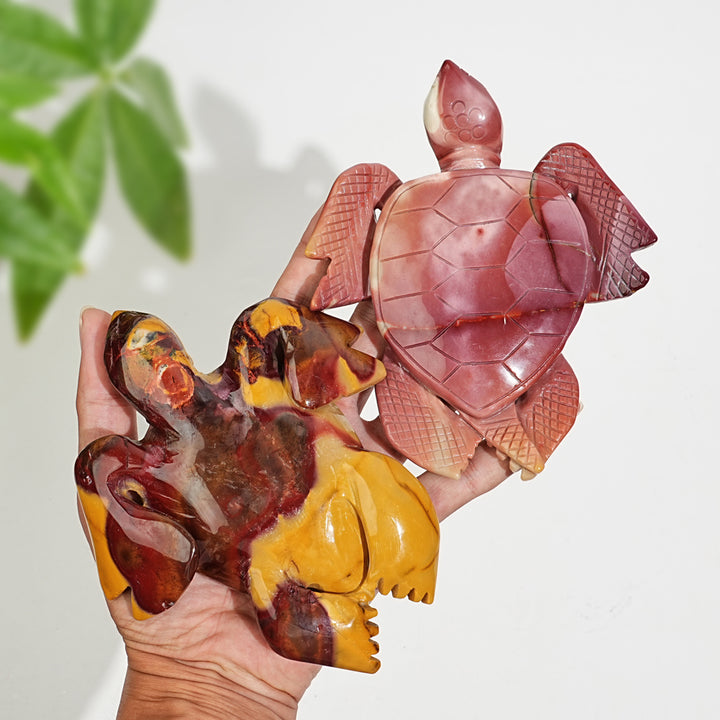Unique,Natural Crystal Carving Mookaite Sea Turtle