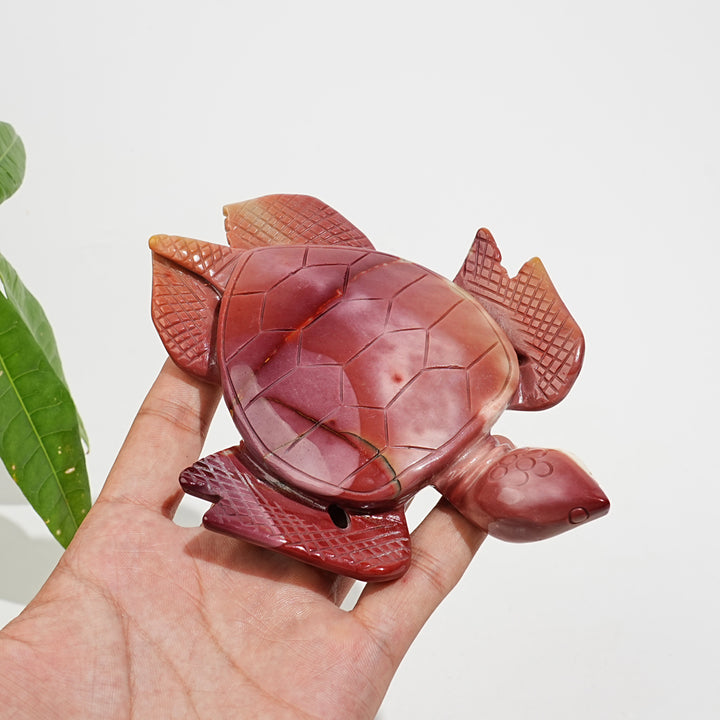 Unique,Natural Crystal Carving Mookaite Sea Turtle