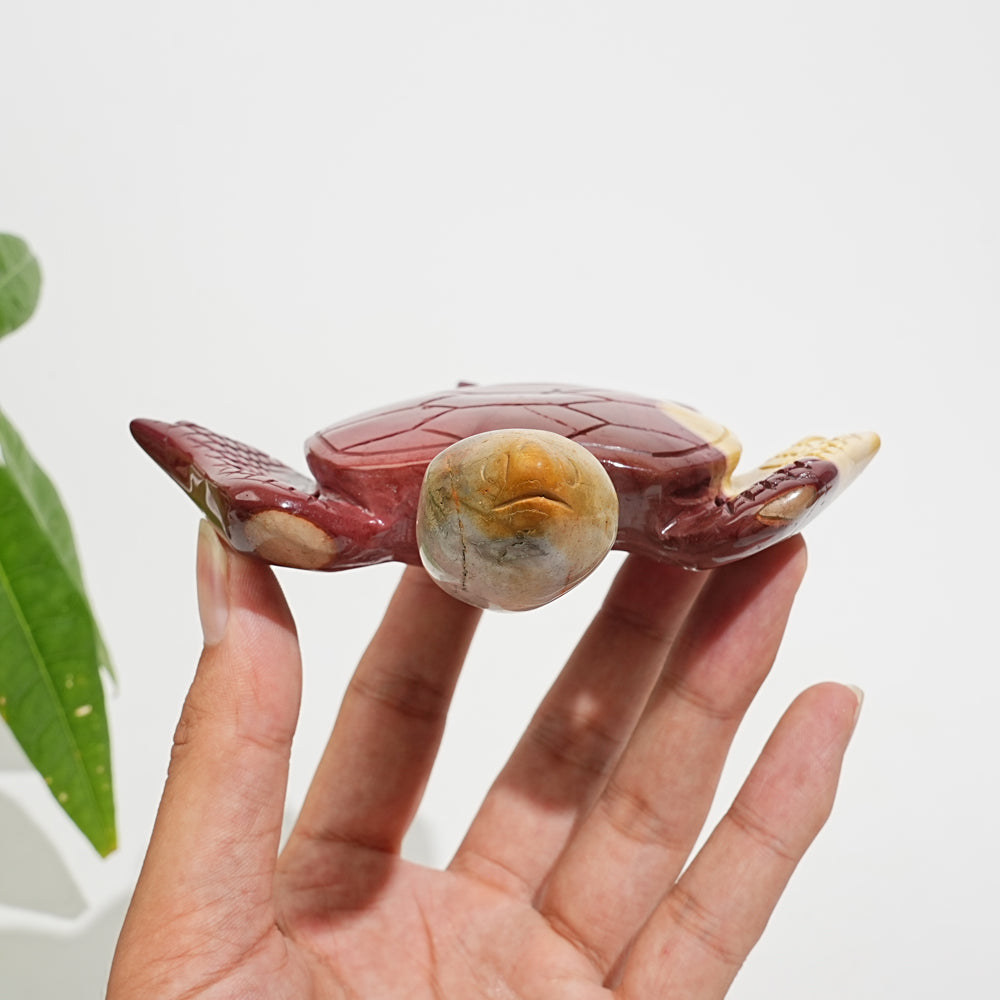 Unique,Natural Crystal Carving Mookaite Sea Turtle