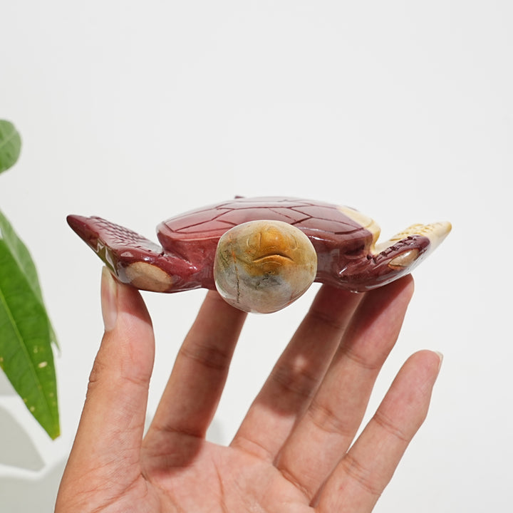 Unique,Natural Crystal Carving Mookaite Sea Turtle