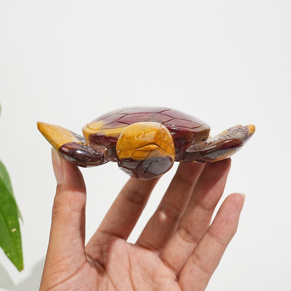 Unique,Natural Crystal Carving Mookaite Sea Turtle
