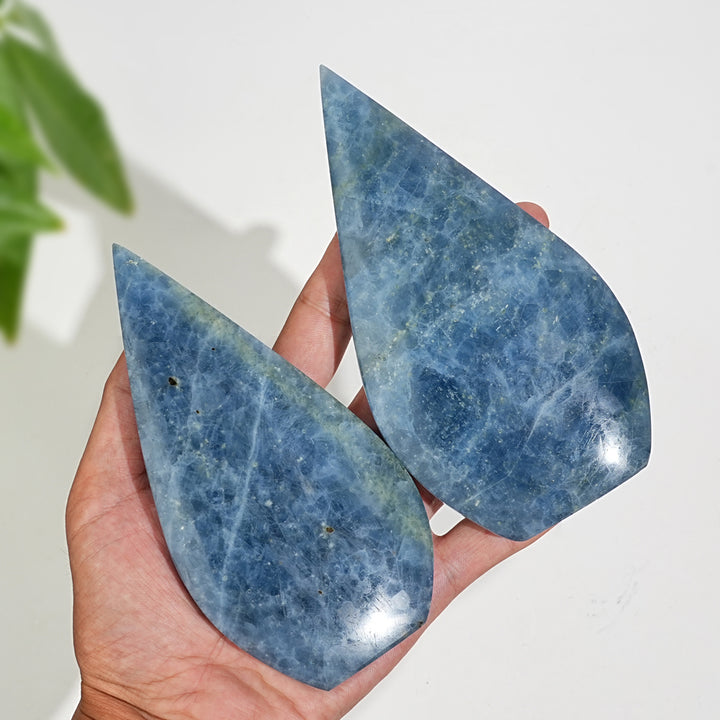 Natural Crystal Blue Calcite Teardrop