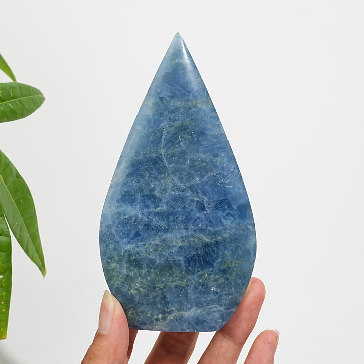 Natural Crystal Blue Calcite Teardrop