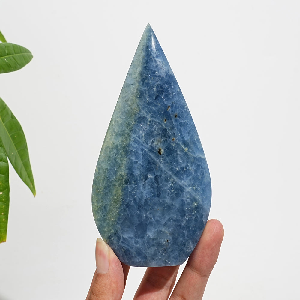 Natural Crystal Blue Calcite Teardrop