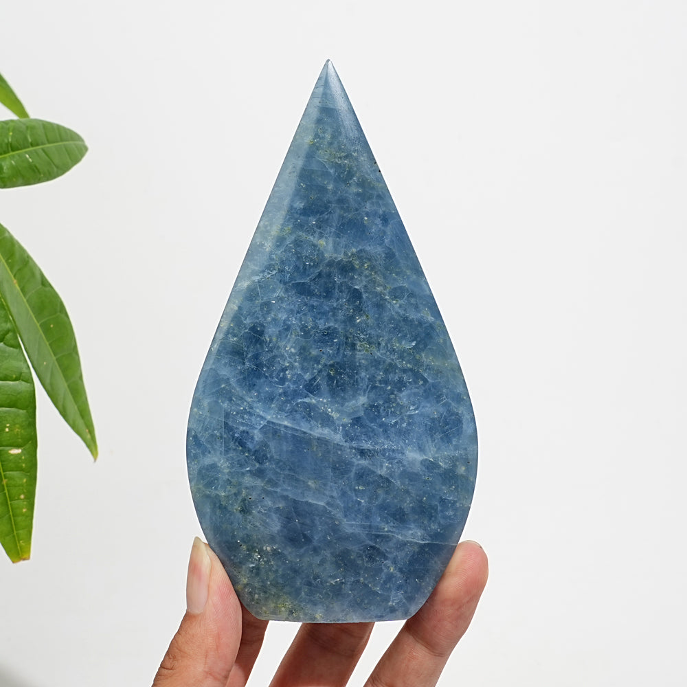 Natural Crystal Blue Calcite Teardrop
