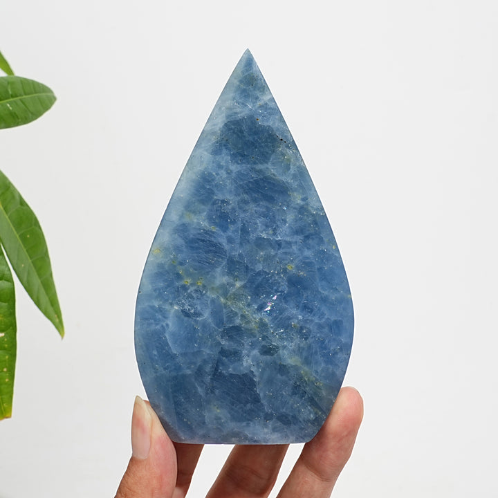 Natural Crystal Blue Calcite Teardrop