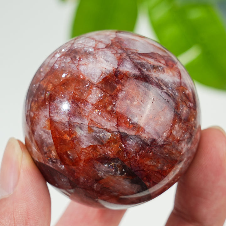 Natural Fire Quartz Sphere