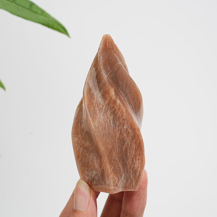 Unique,Imperfect Natural Crystal Peach Moonstone Flame Torch