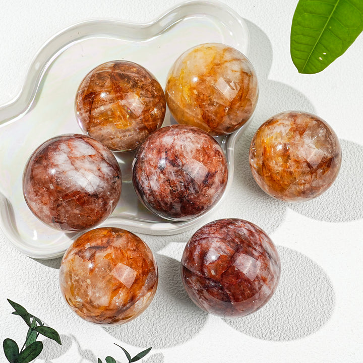 Natural Fire Quartz Sphere