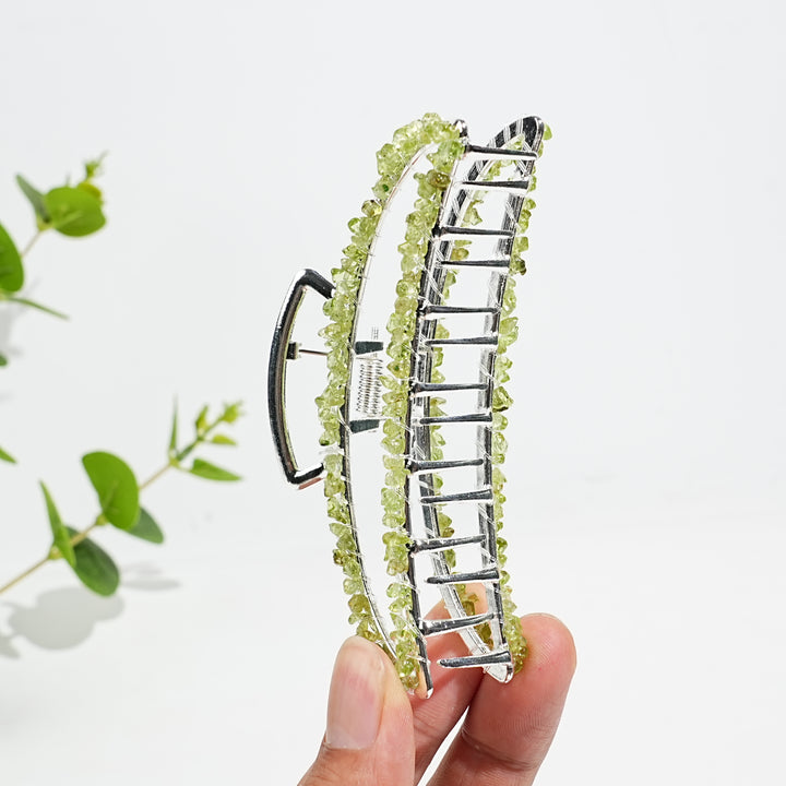 Natural Crystal Moon Hair Claw