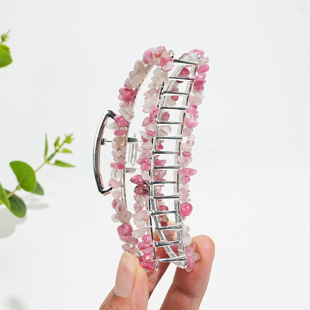 Natural Crystal Moon Hair Claw