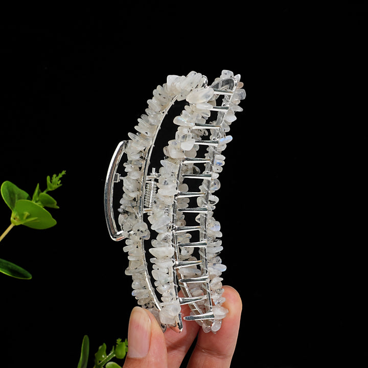 Natural Crystal Moon Hair Claw