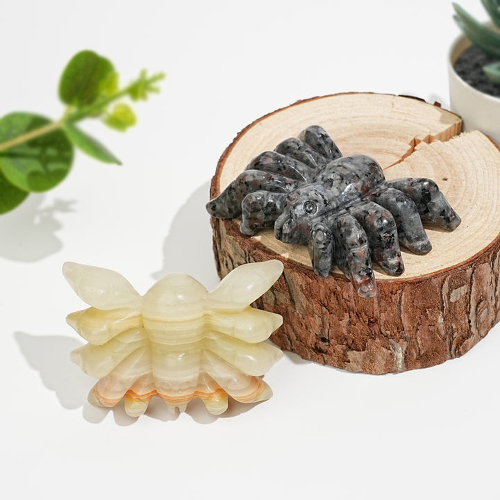 Natural Crystal Crawling Spider Carving