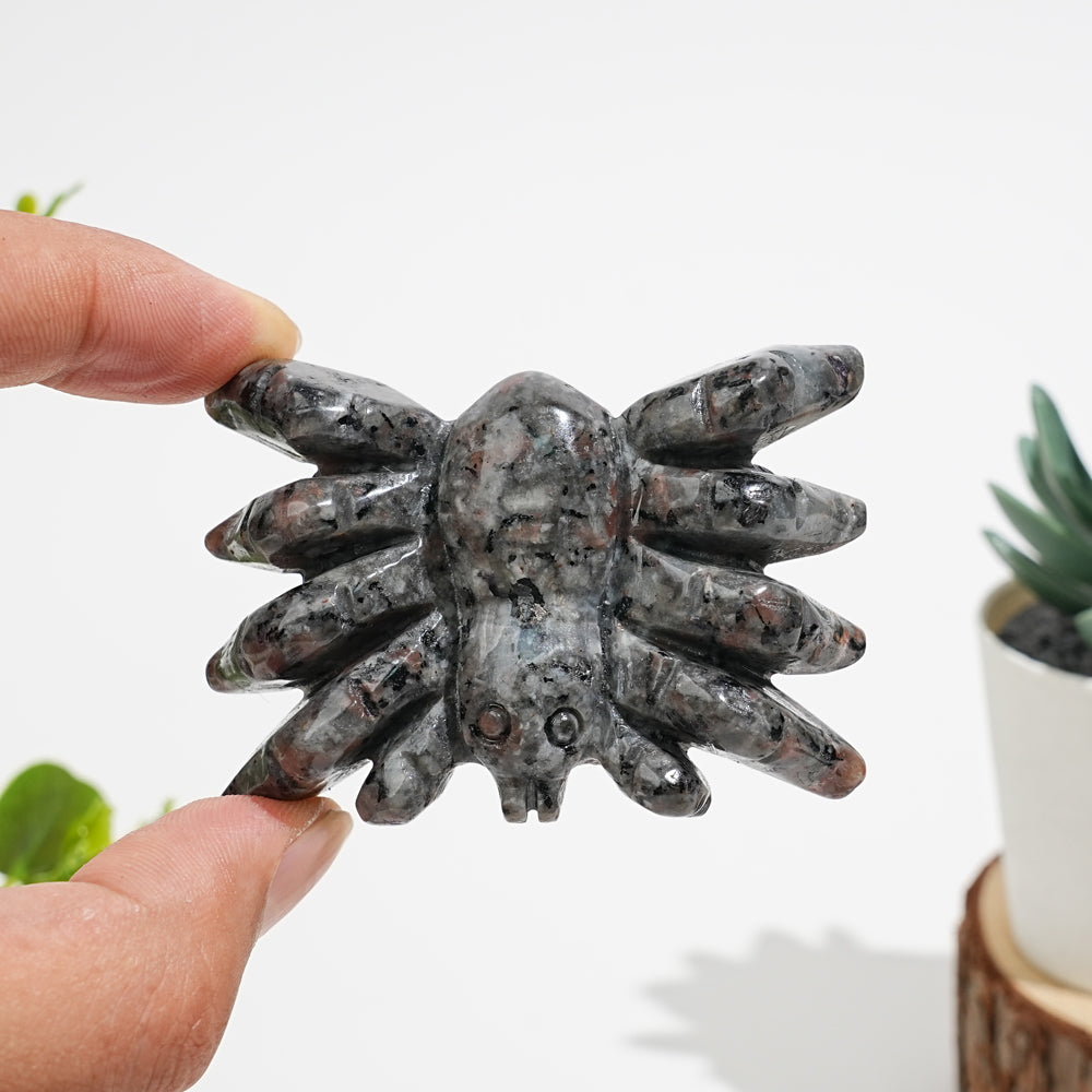 Natural Crystal Crawling Spider Carving