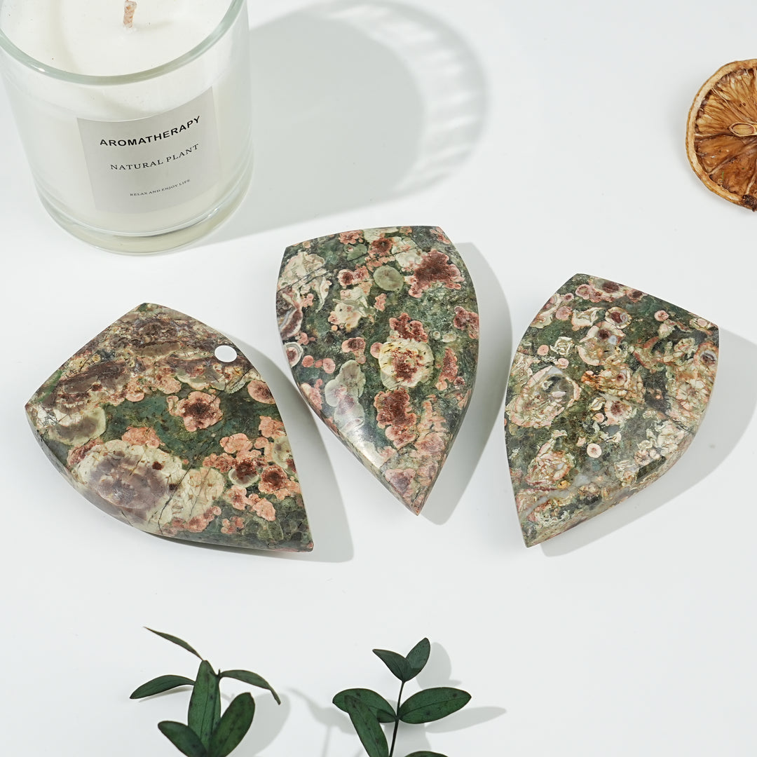 Natural Money Agate Teardrop