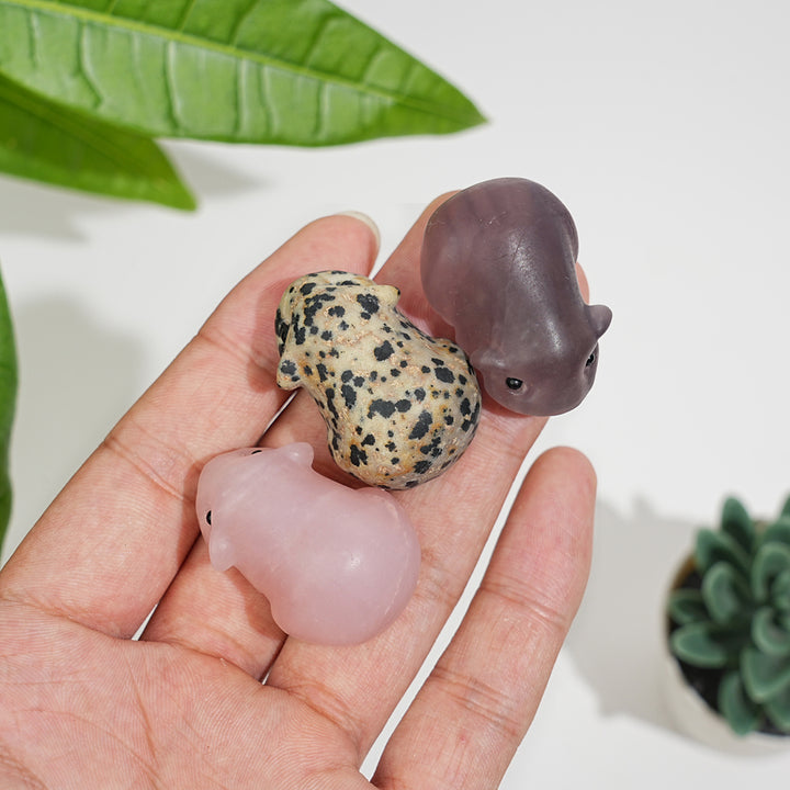 Natural Crystal Cute Guinea Pig Carving