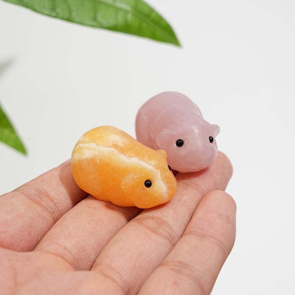Natural Crystal Cute Guinea Pig Carving