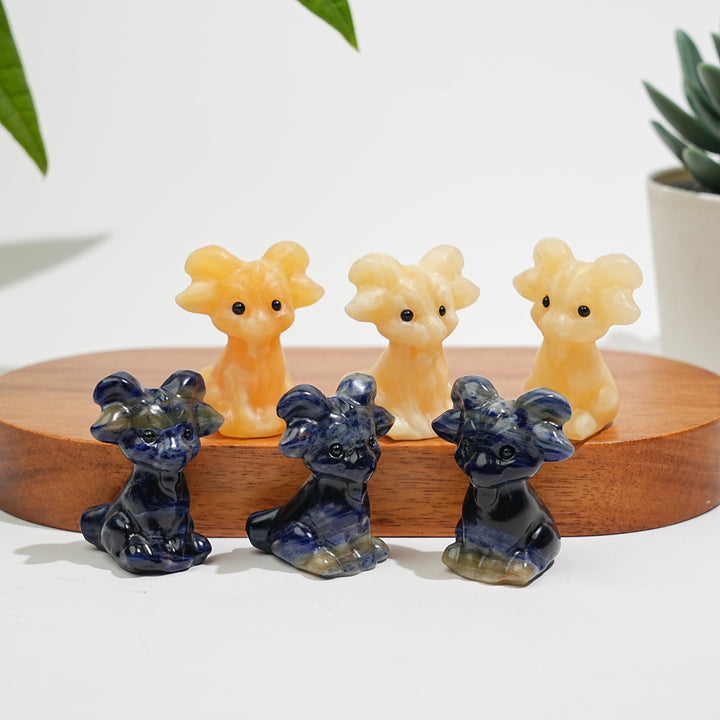 Natural Crystal Sitting Goat Carving