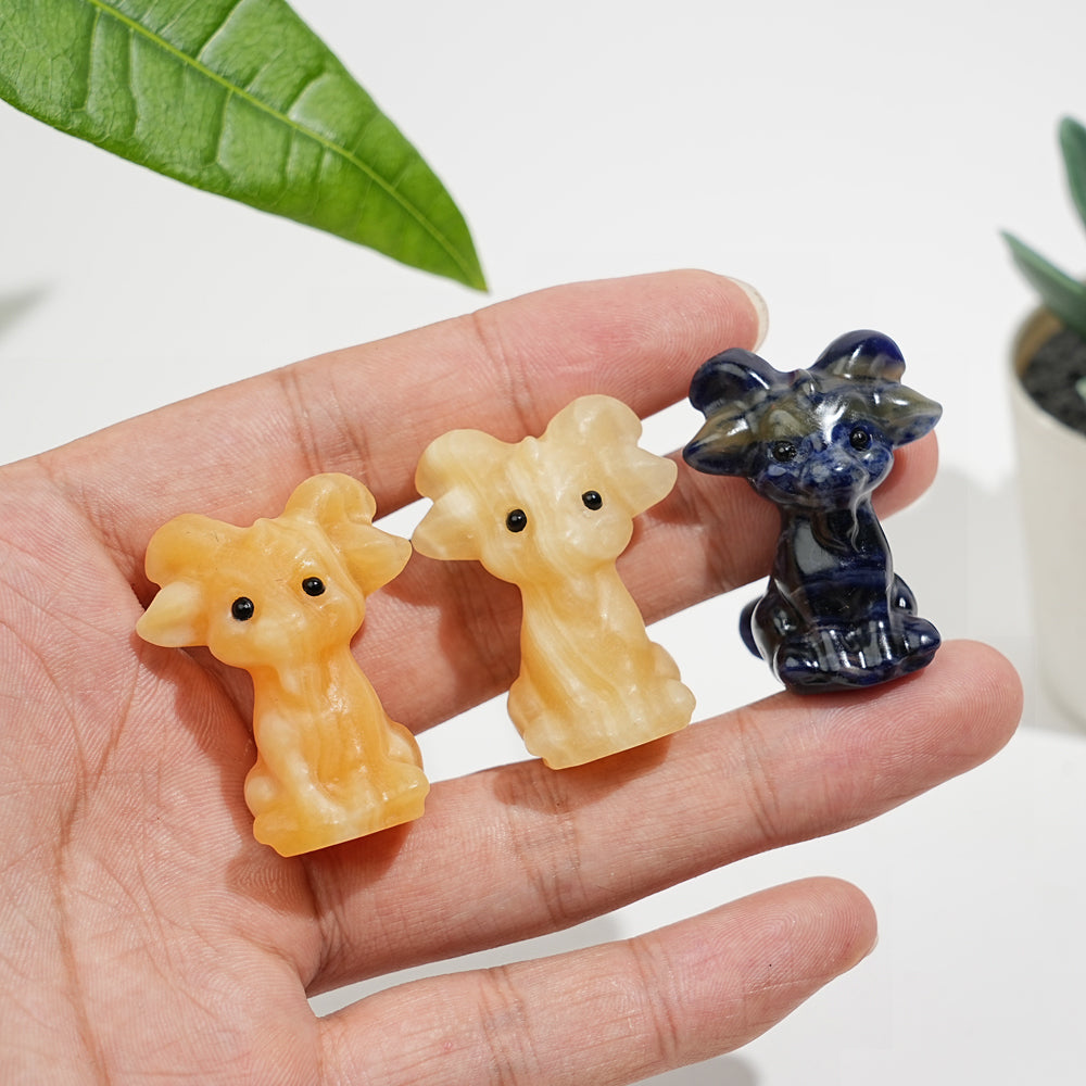 Natural Crystal Sitting Goat Carving