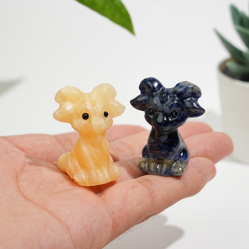 Natural Crystal Sitting Goat Carving