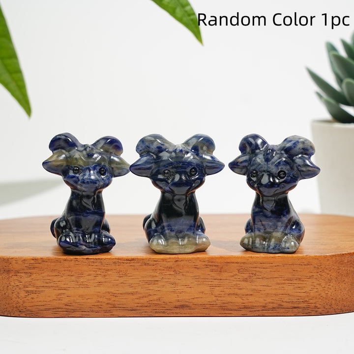 Natural Crystal Sitting Goat Carving