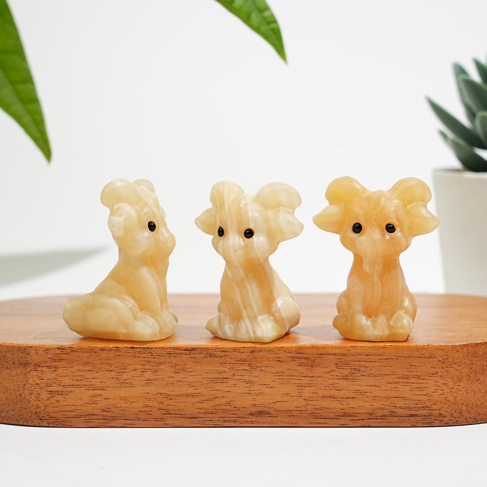 Natural Crystal Sitting Goat Carving