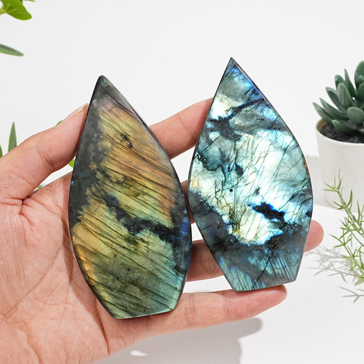 Natural Crystal Glowing Labradorite Teardrop