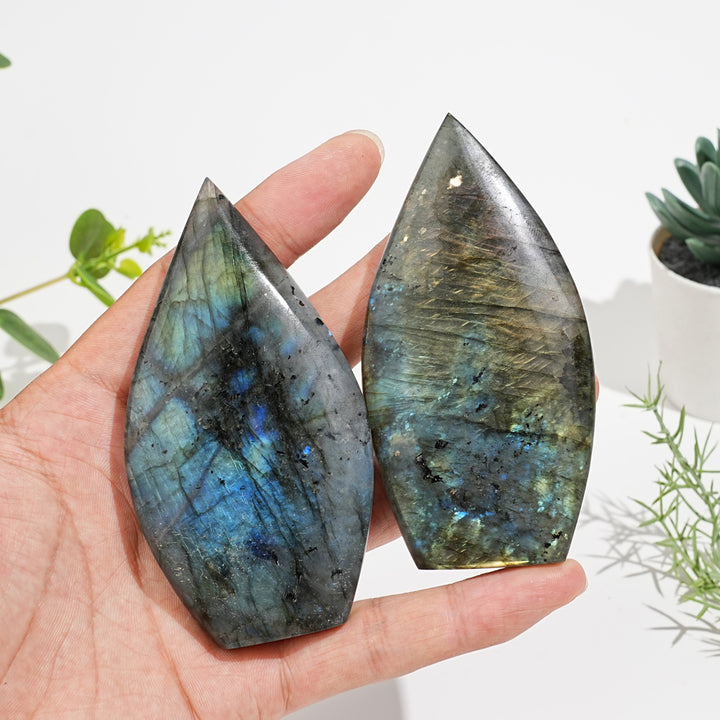 Natural Crystal Glowing Labradorite Teardrop
