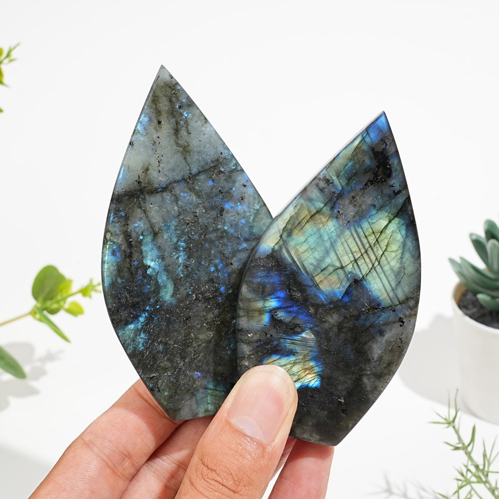 Natural Crystal Glowing Labradorite Teardrop